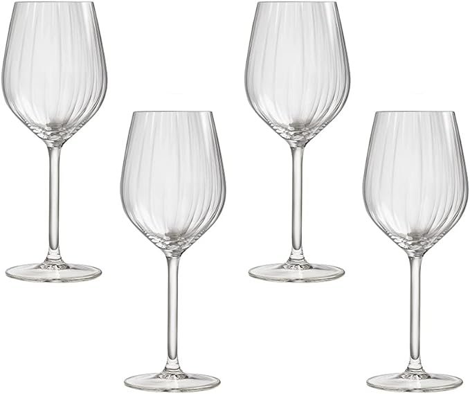 Royal Leerdam 4Pcs Plisse White Wine Glass Set