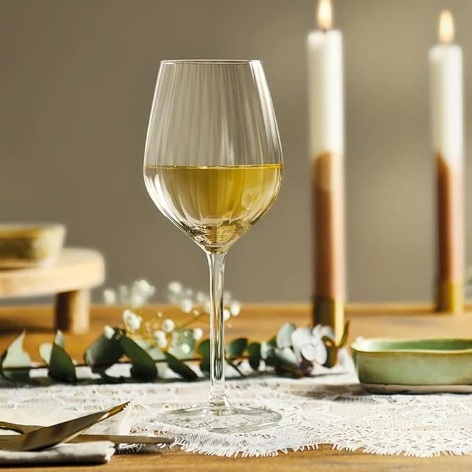 Royal Leerdam 4Pcs Plisse White Wine Glass Set