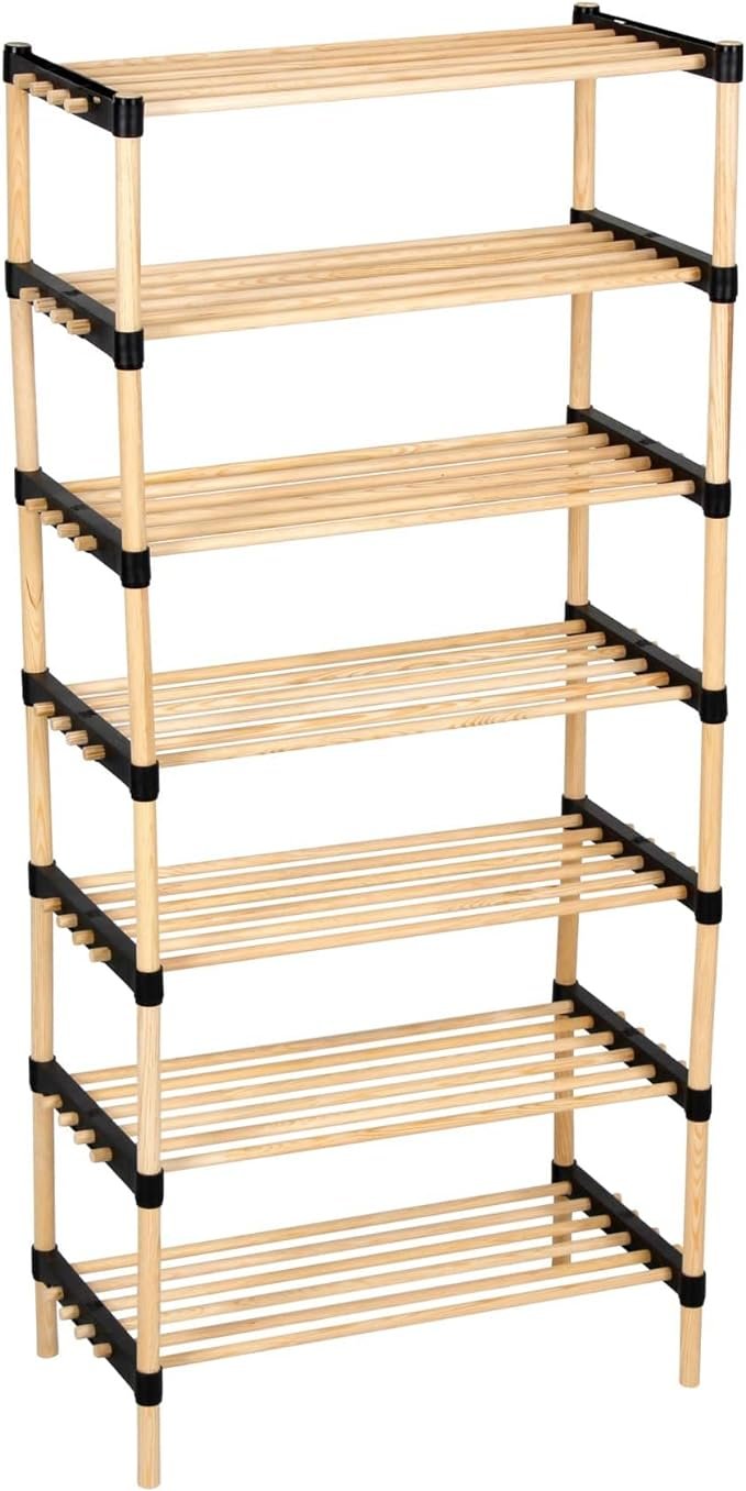 Seowood Modular Multi Purpose Wooden Shelf 7 Shelves