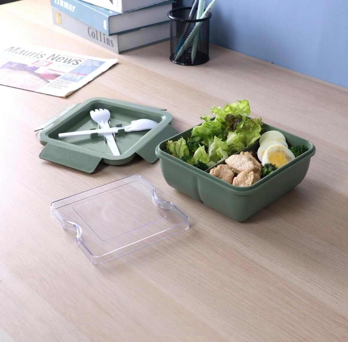 Superlock Wheat Straw Eco Square Lunch Box, 1000 ml