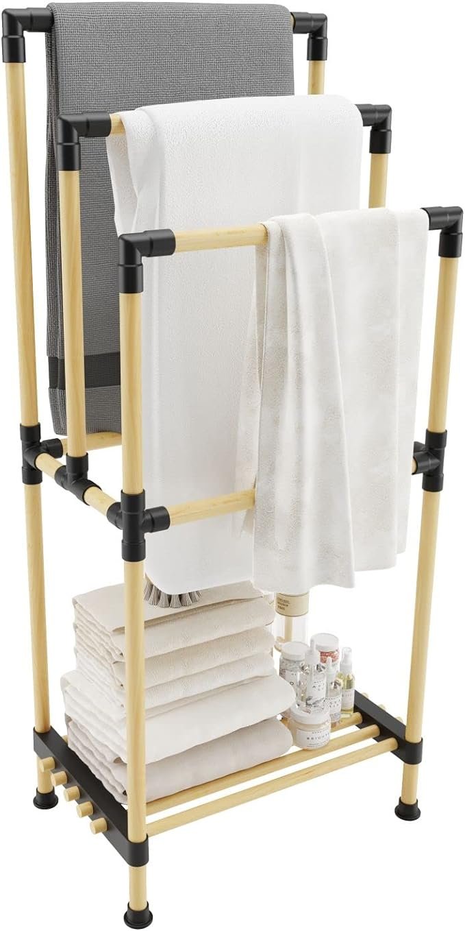 Seowood 3 Shelf Bathroom Towel Holder - HomeKraft