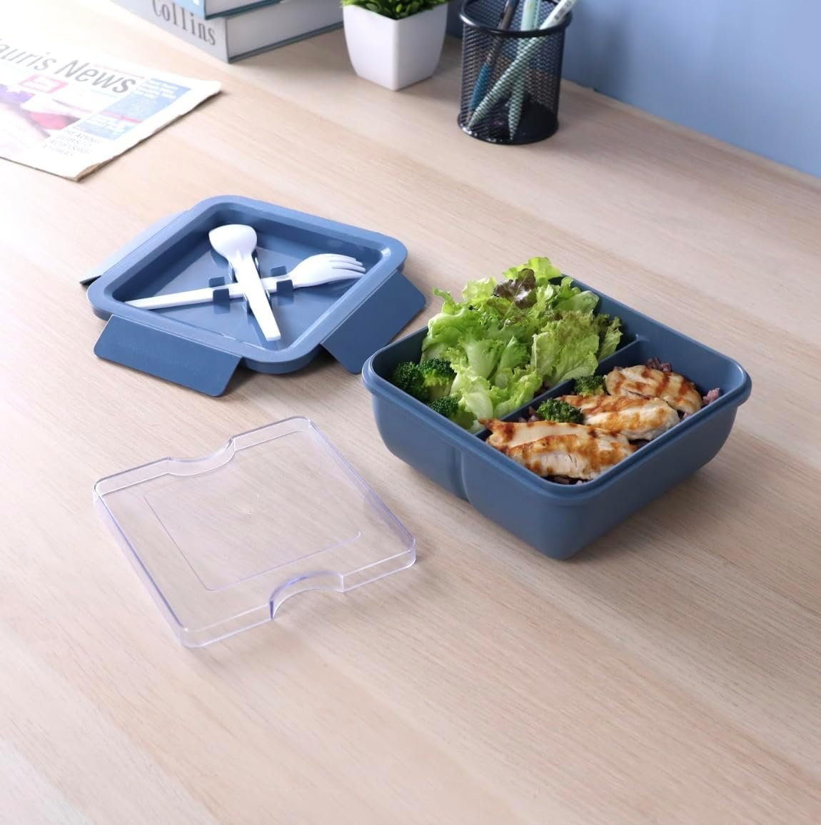 Superlock Wheat Straw Eco Square Lunch Box, 1000 ml
