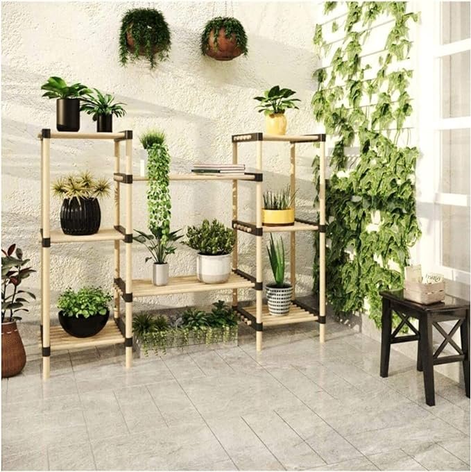 Seowood Modular Wooden Flower Shelf 8 Shelves