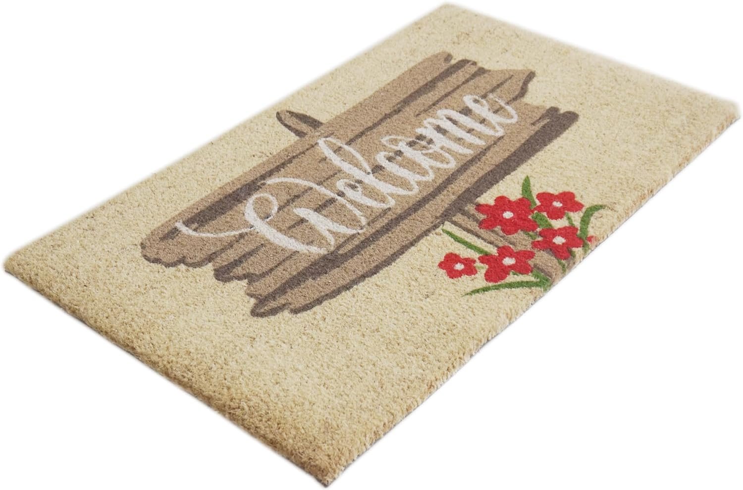 Orchid Welcome Bleach Printed Coir Doormat 45X75 Cm Orchid Welcome Bleach Printed Coir Doormat