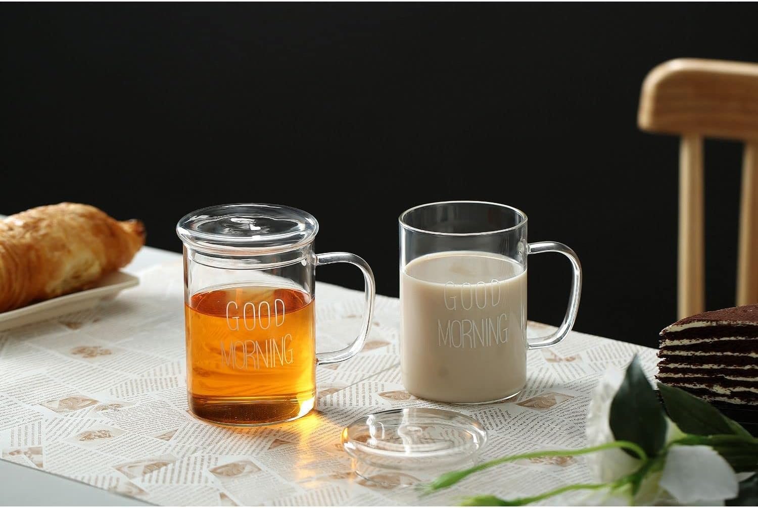 Neoflam 2Pcs Glass Mug With Lid