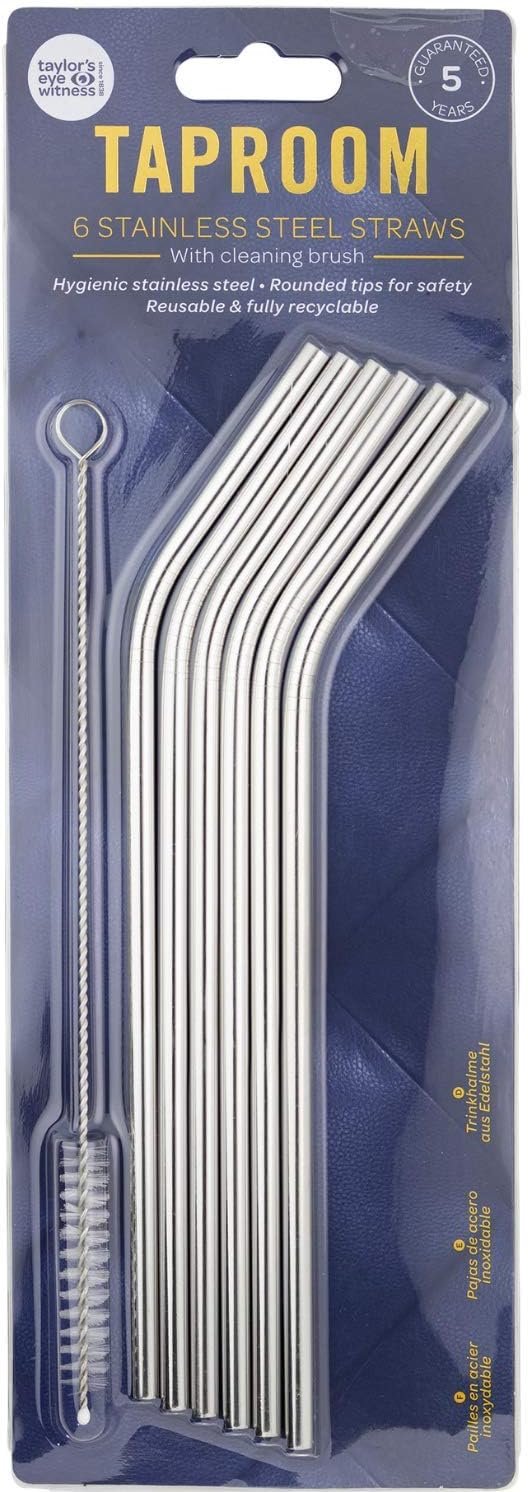 Tew 6Pcs Stainless Straws With Cleaner