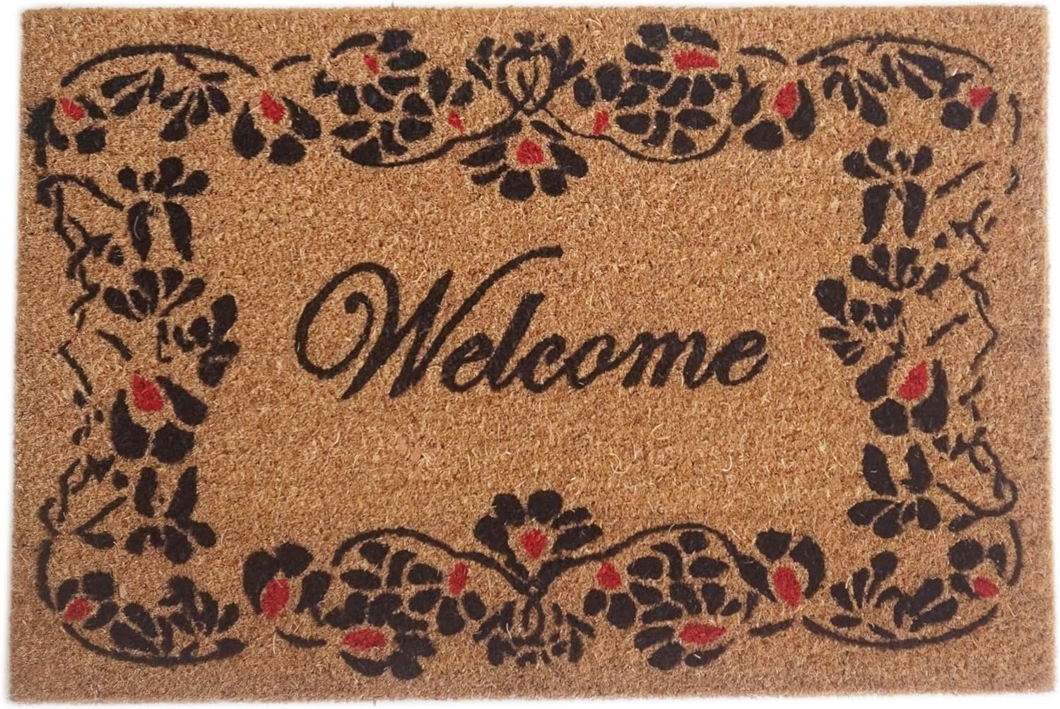 Orchid Welcome Printed Coir Doormat