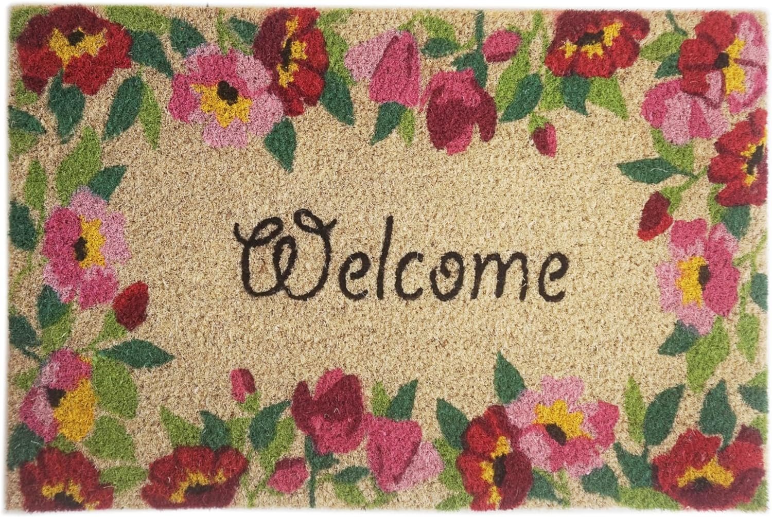 Orchid Welcome Bleach Printed Coir Doormat