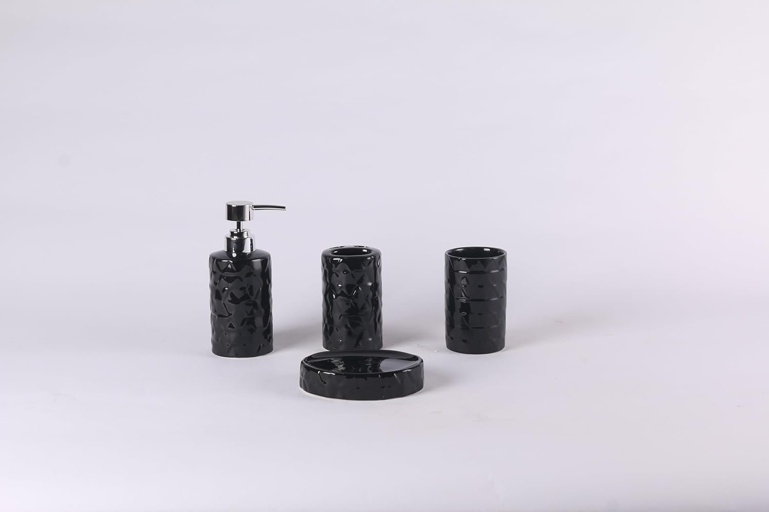 Orchid 4Pcs Ceramic Bath Set Wave black