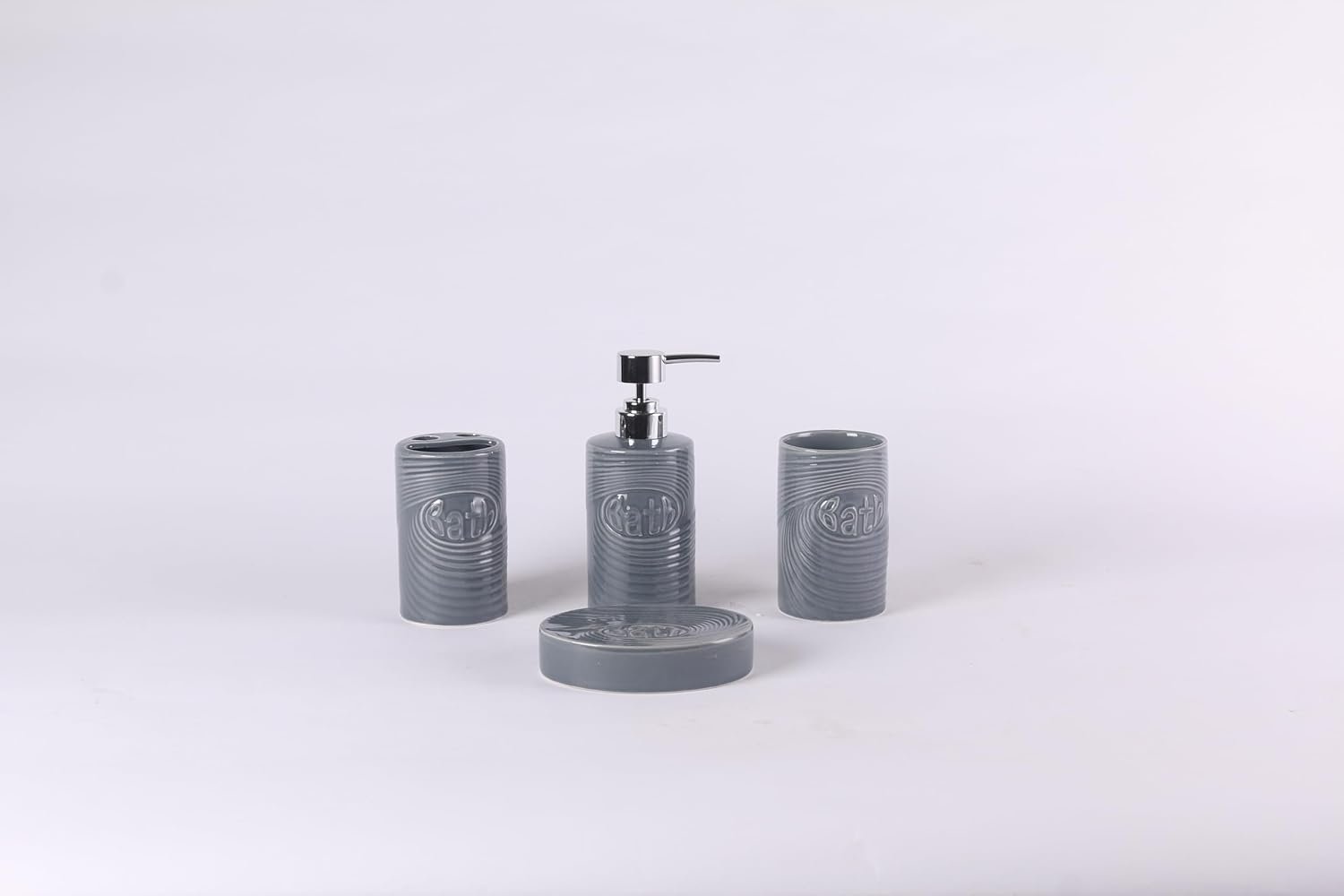 Orchid 4Pcs Ceramic Bath Set Wave grey