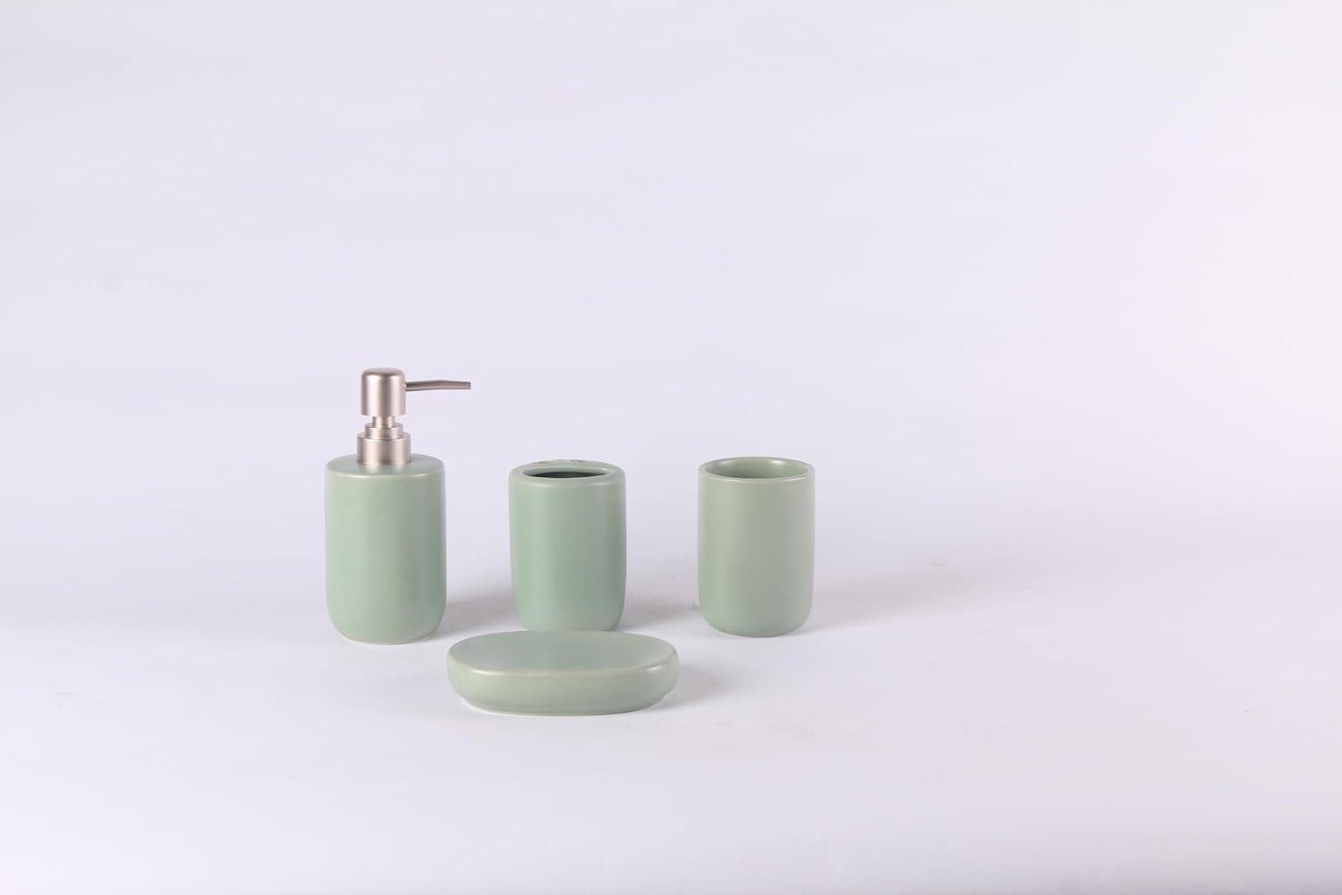 Orchid 4Pcs Ceramic Bath Set Wave green