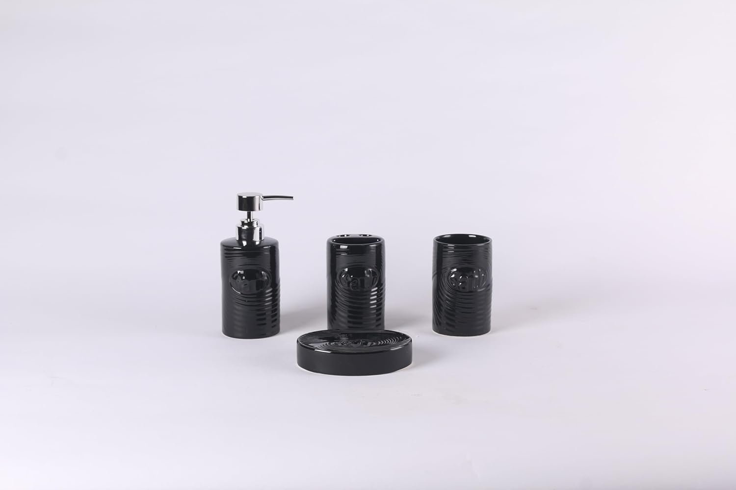 Orchid 4Pcs Ceramic Bath Set Wave black