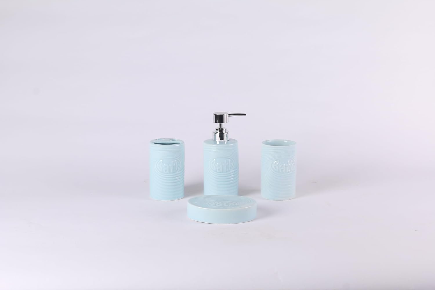 Orchid 4Pcs Ceramic Bath Set Wave blue