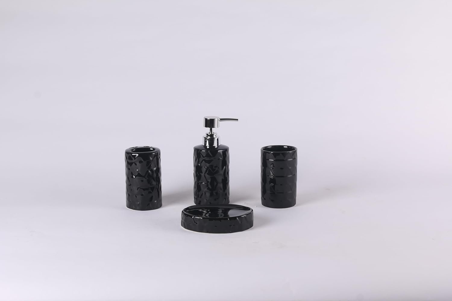 Orchid 4Pcs Ceramic Bath Set Wave black