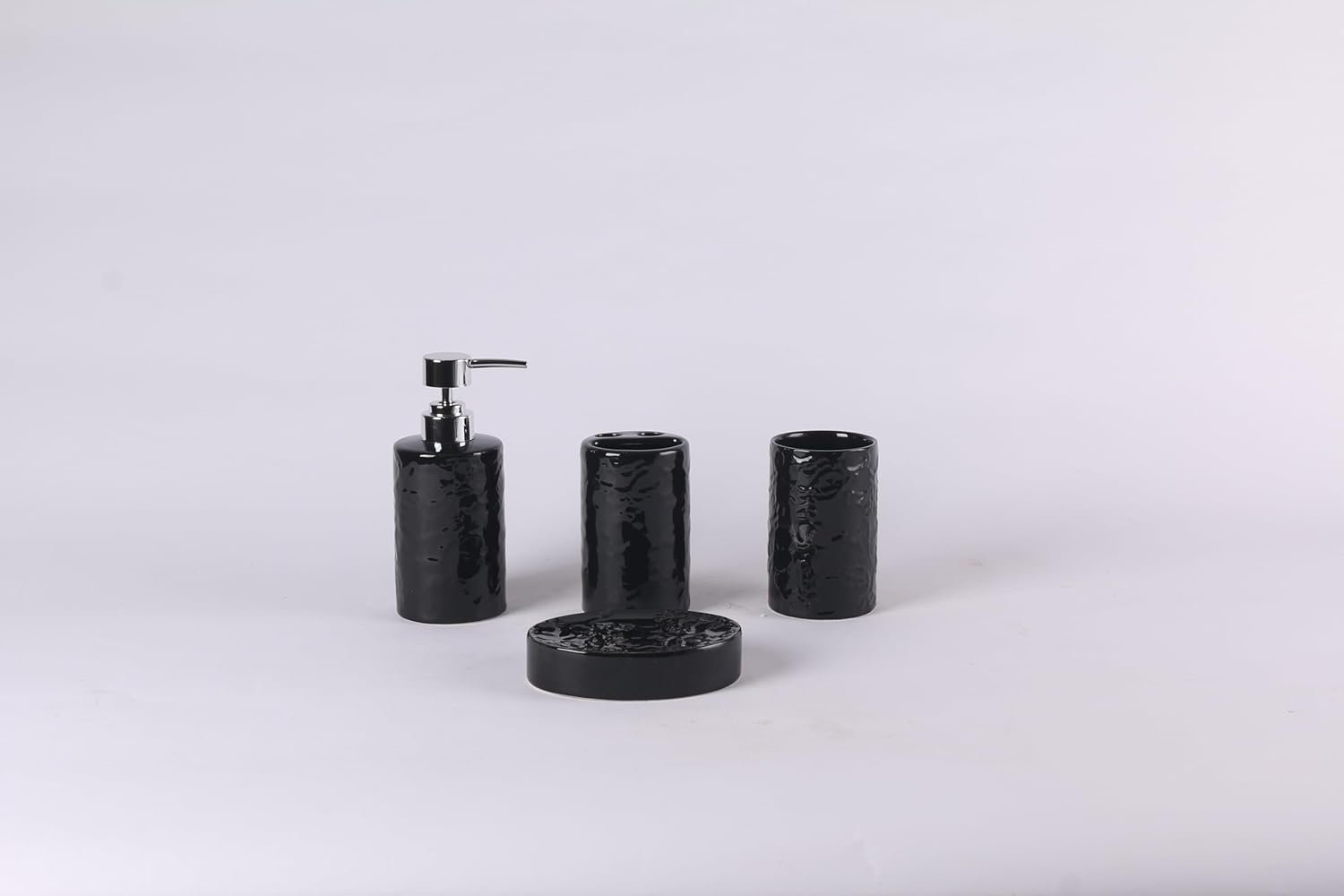 Orchid 4Pcs Ceramic Bath Set Wave black