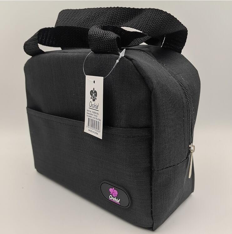 Orchid Insulated Lunch Tote Bag black