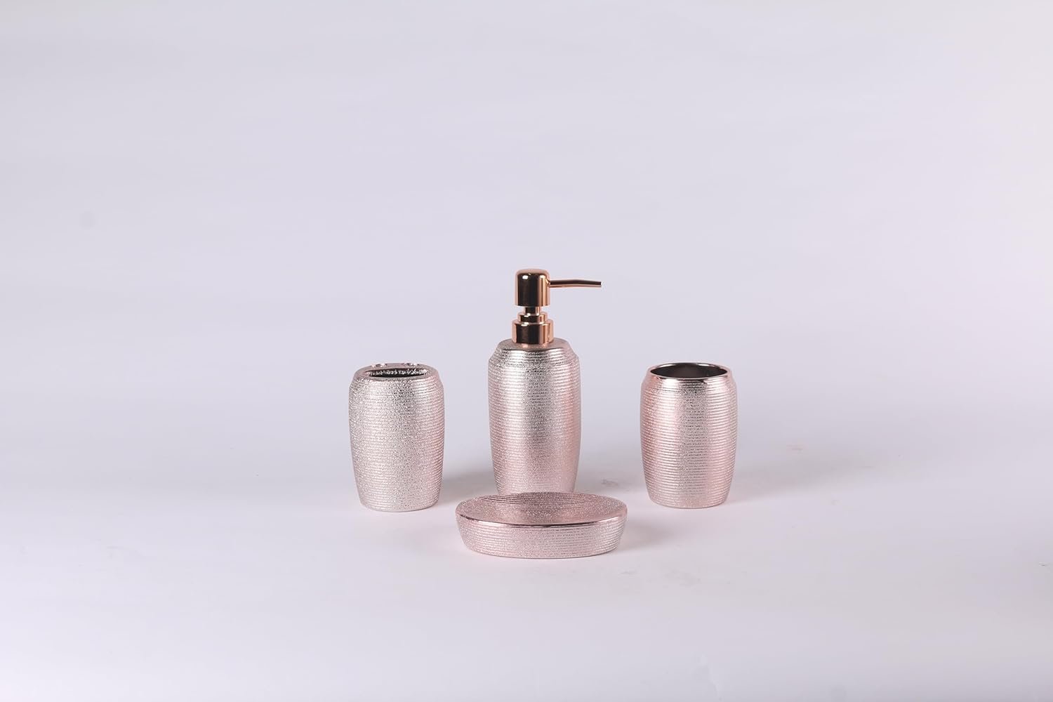 Orchid 4Pcs Ceramic Bath Set Wave rose gold