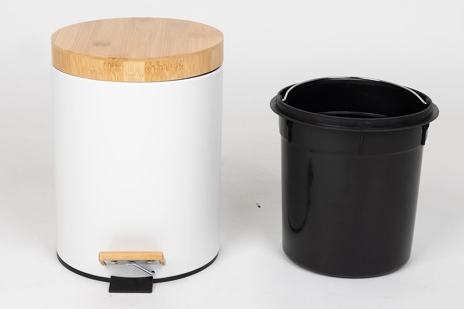 Orchid 5L Round Bamboo Lid Pedal Dustbin Orchid 5L Rect Bamboo Lid Pedal Dustbin