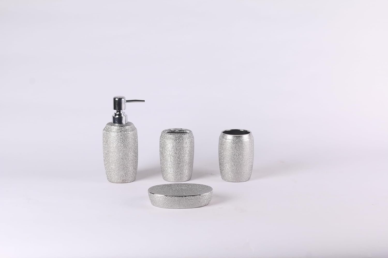 Orchid 4Pcs Ceramic Bath Set Wave silver