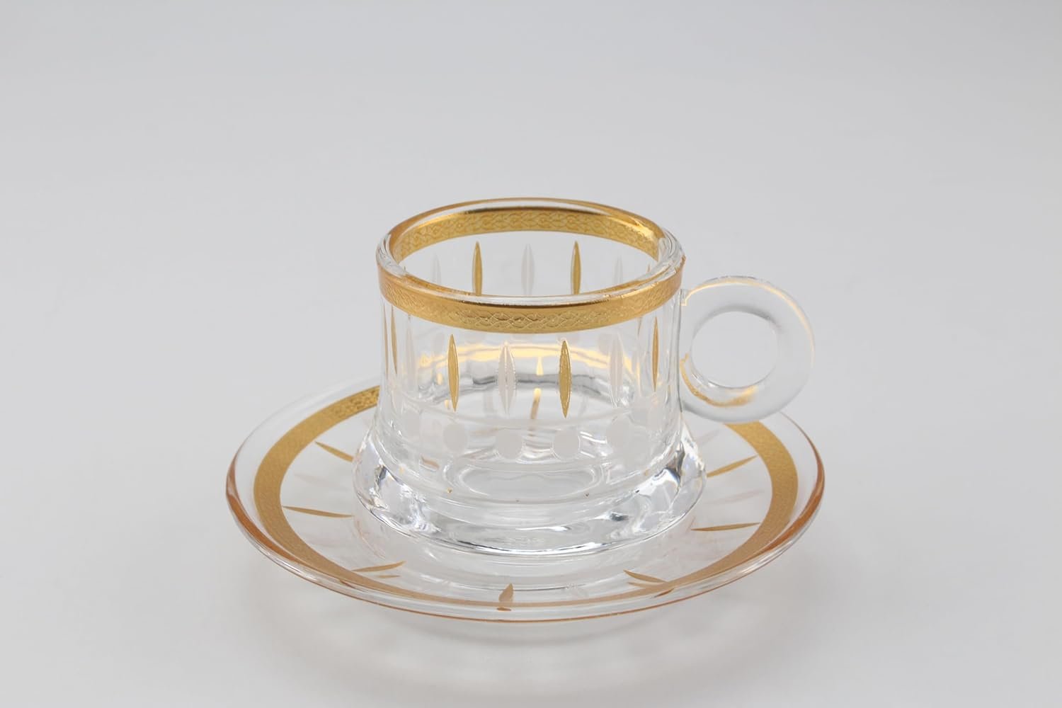 Orchid 12Pcs Glass Cup & Saucer Set 90Ml