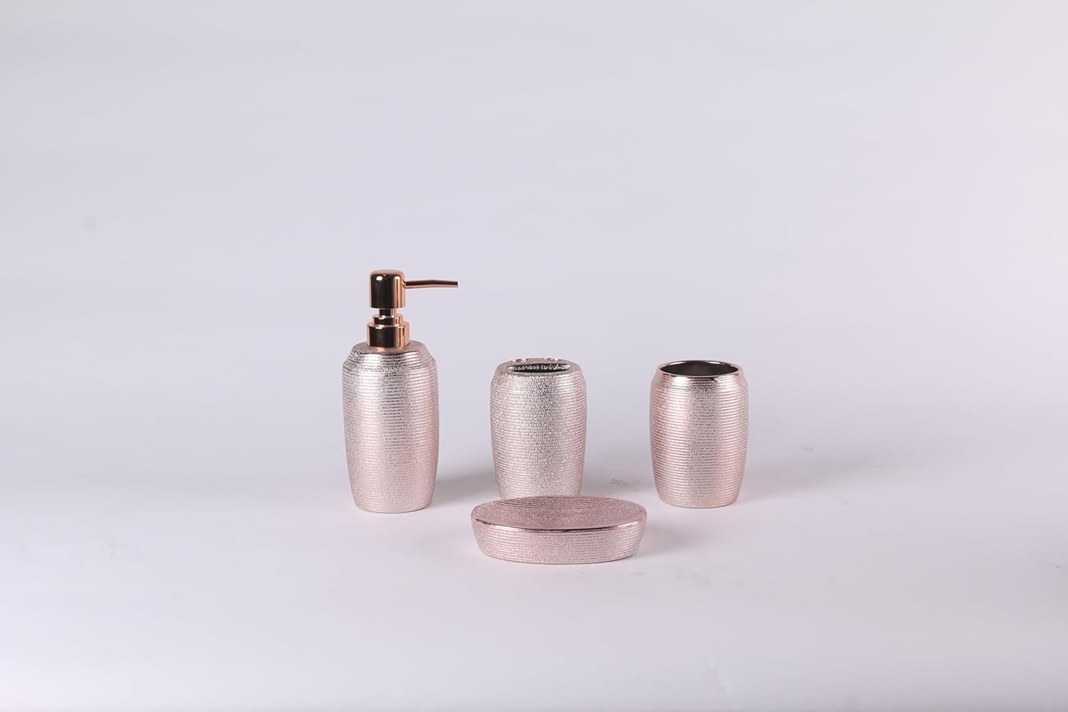 Orchid 4Pcs Ceramic Bath Set Wave rose gold