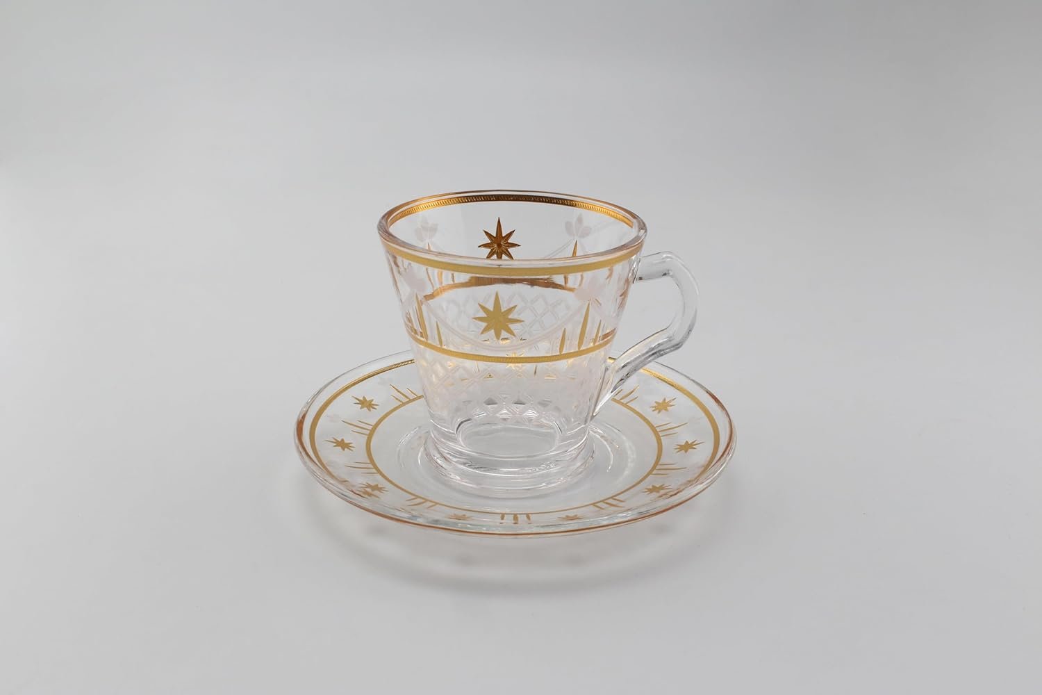 Orchid 12Pcs Glass Cup & Saucer Set 200Ml