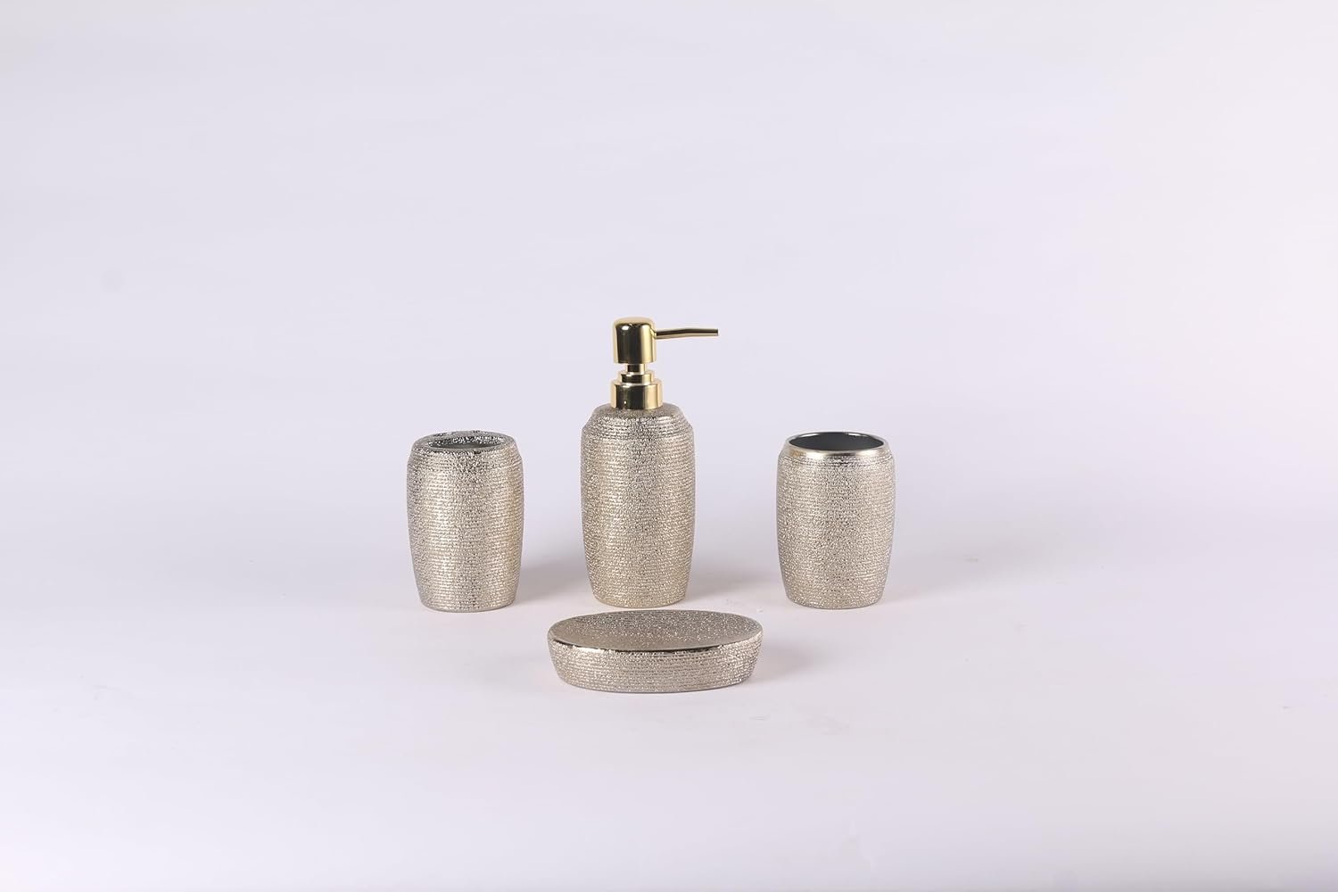 Orchid 4Pcs Ceramic Bath Set Wave gold