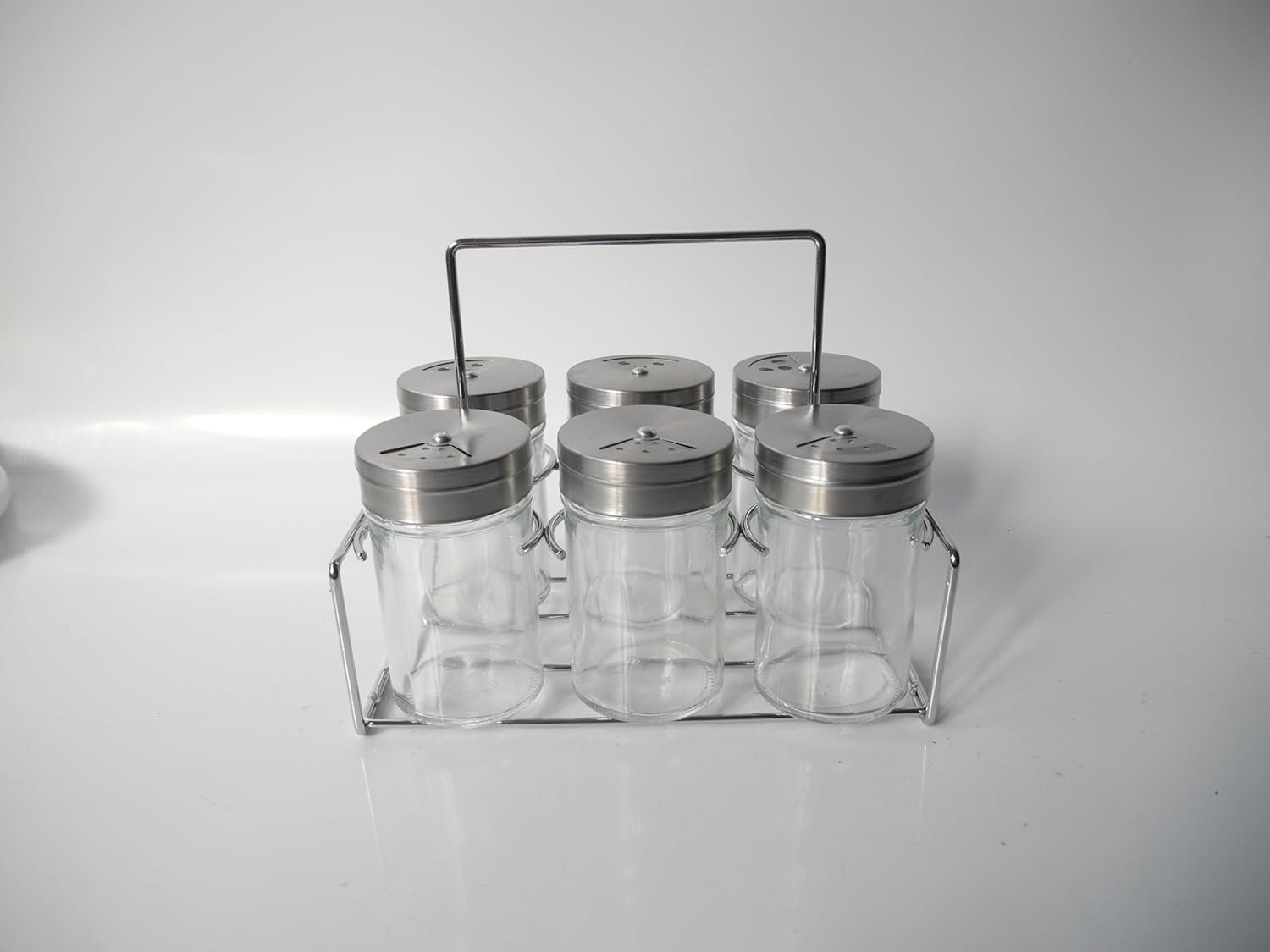 Orchid 6Pcs Glass Spice Set With Silver Stand
