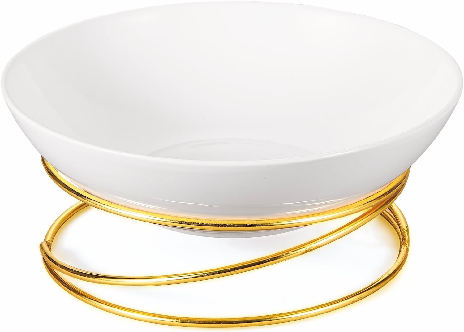 Orchid 12.5 Round Ceramic Serving Bowl With Gold Stand Orchid Round Ceramic Serving Bowl With Gold Stand