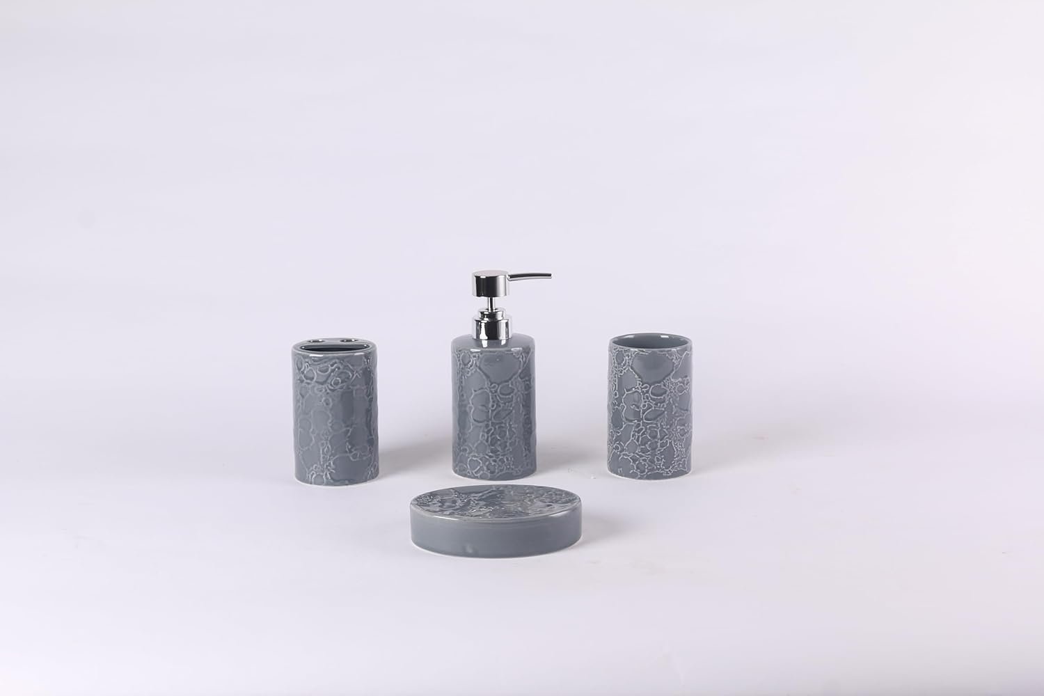 Orchid 4Pcs Ceramic Bath Set Wave grey