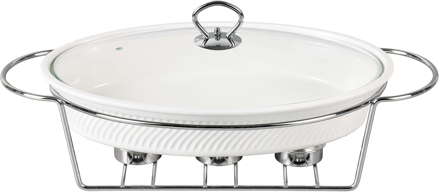 Orchid Twin oval Casserole With Candle Stand