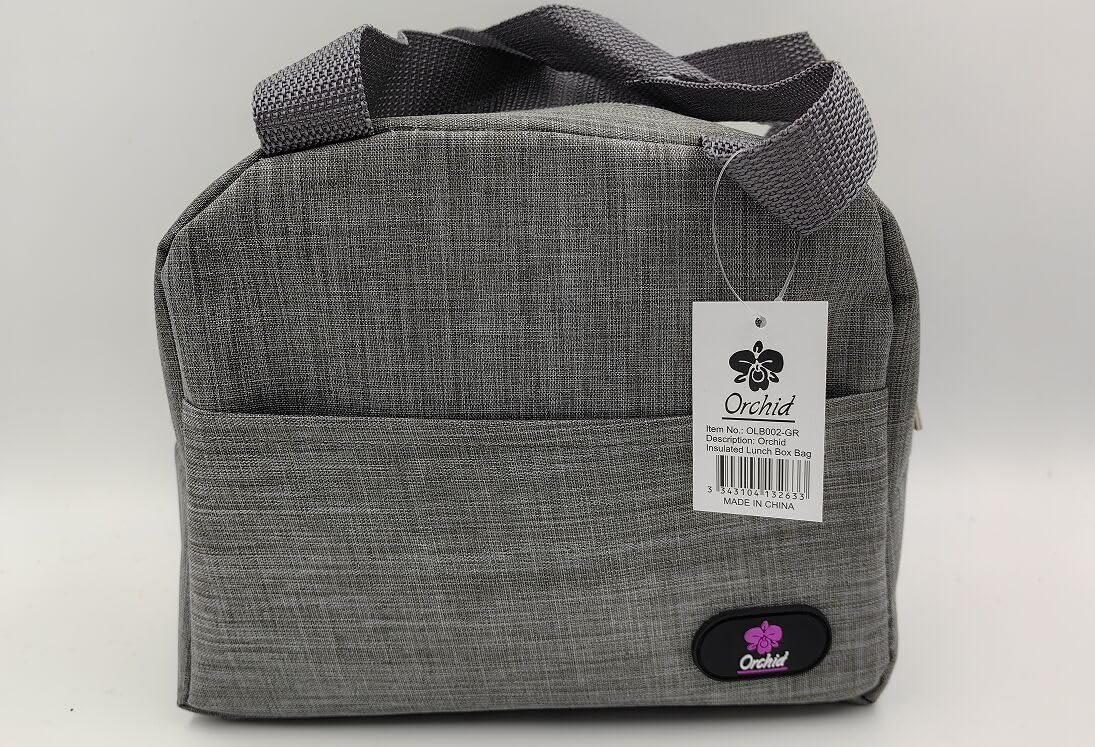 Orchid Insulated Lunch Tote Bag grey