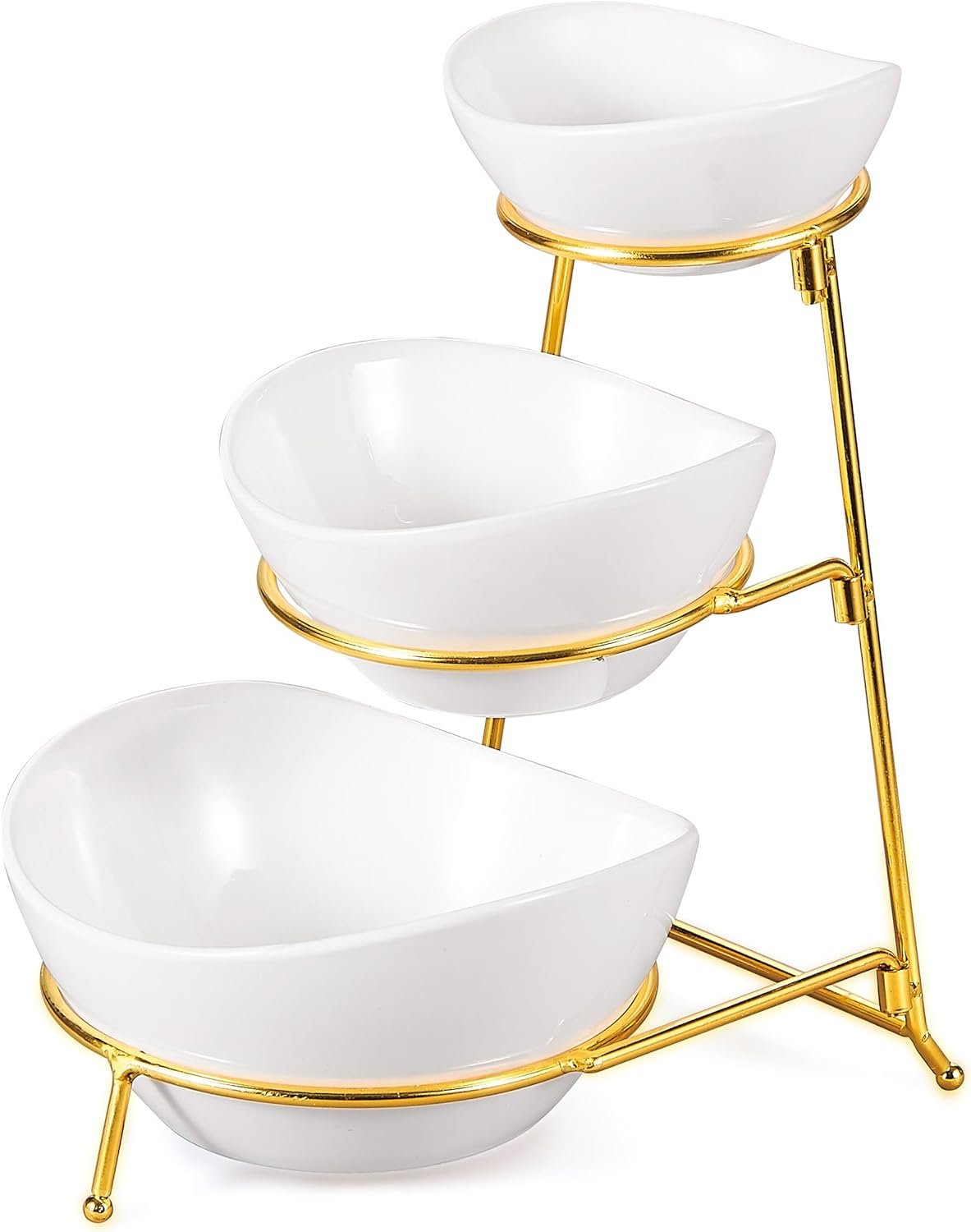 Orchid 3 Tier Serving Bowl With Gold Stand