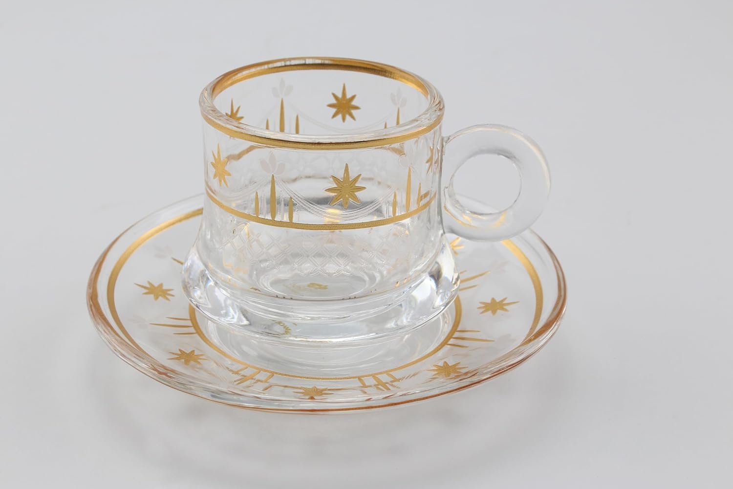 Orchid 12Pcs Glass Cup & Saucer Set 90Ml