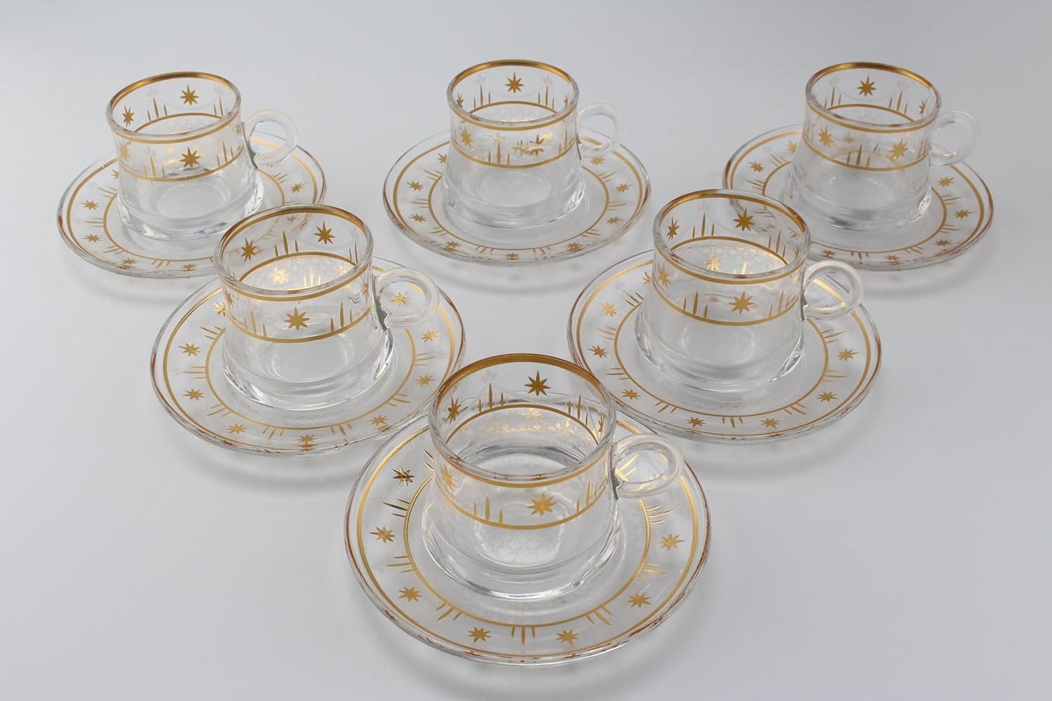 Orchid 12Pcs Glass Cup & Saucer Set 150Ml