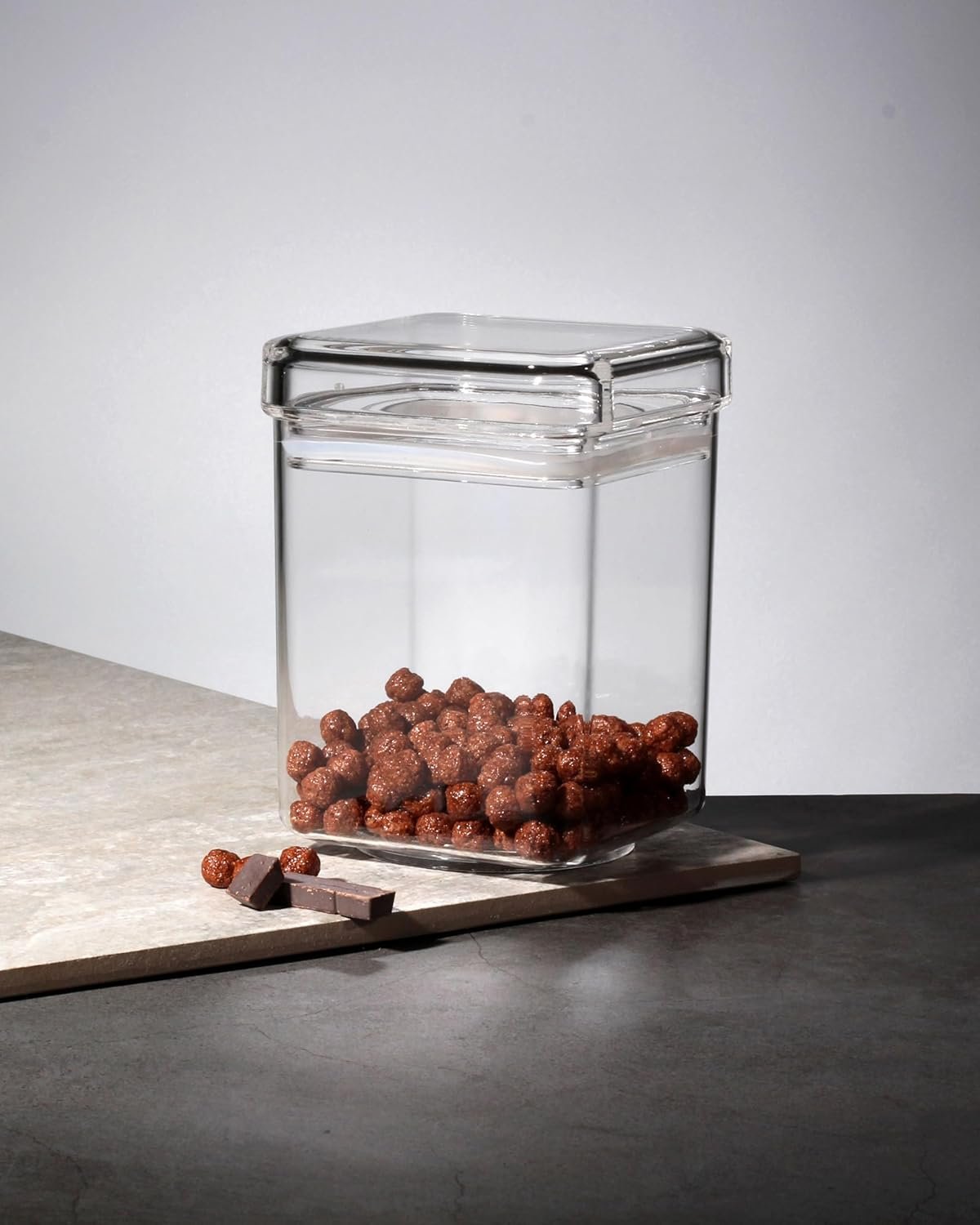 Orchid Acrylic Square Canister meduim Clear