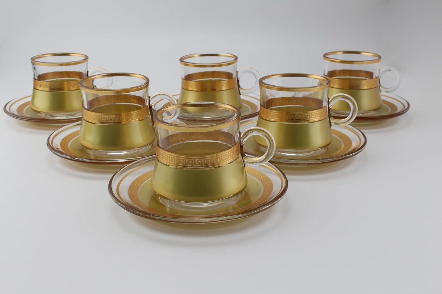 Orchid 12Pcs Glass Cup & Saucer Set 150Ml