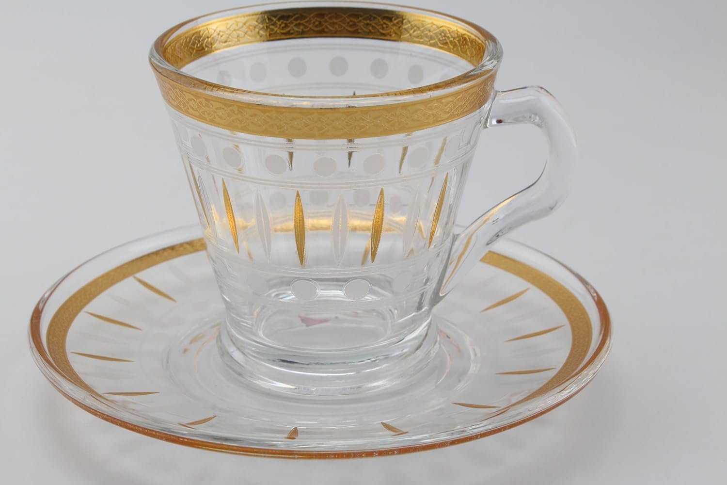 Orchid 12Pcs Glass Cup & Saucer Set 200Ml
