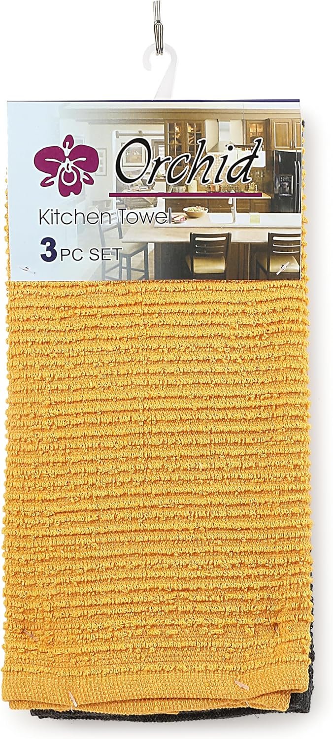 Orchid 3Pcs Kitchen Towel Set Solid