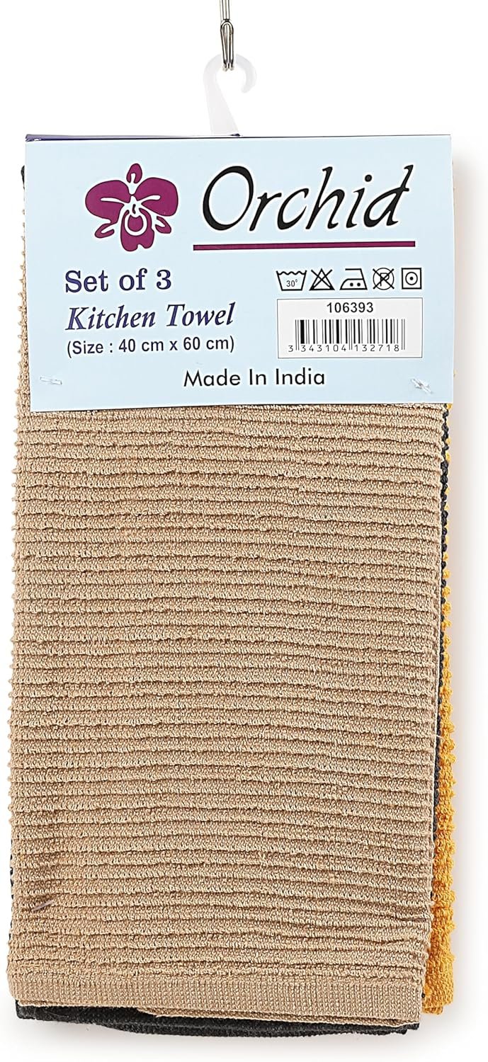 Orchid 3Pcs Kitchen Towel Set Solid
