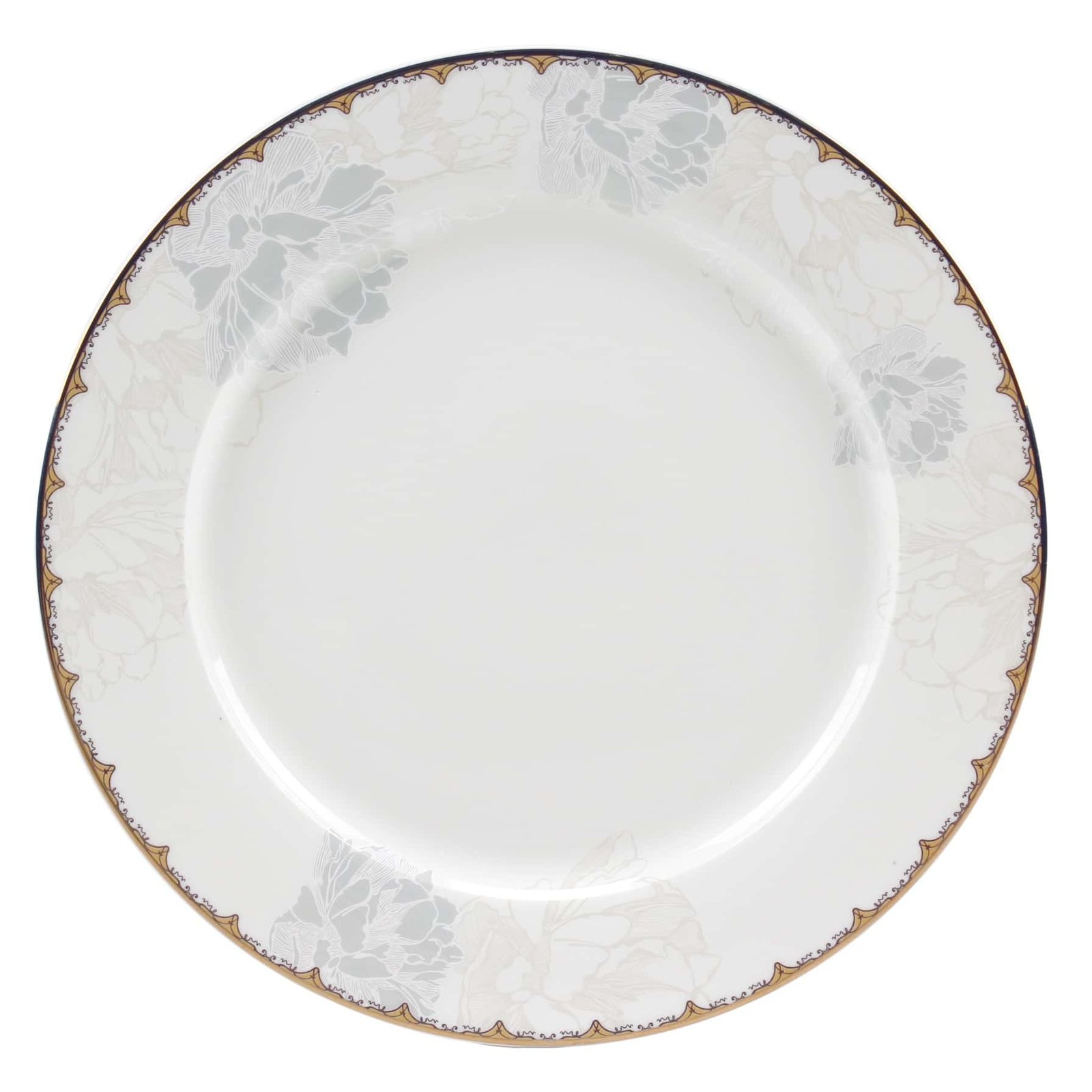Queens 10.5" Bone China Dinner Plate Lotus