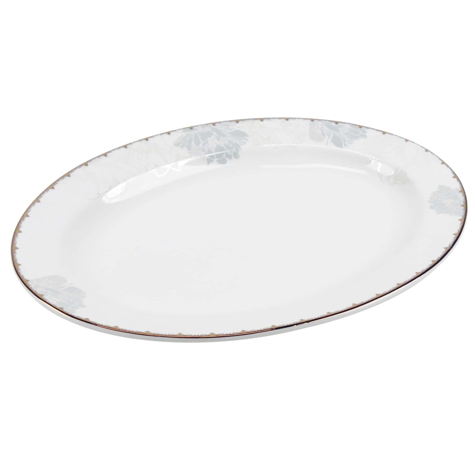 Queens 12" Bone China Oval Plate Lotus