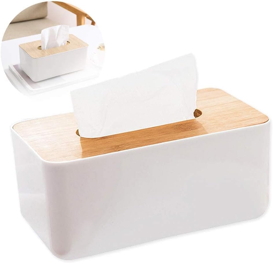 Orchid Tissue Box With Bamboo Lid