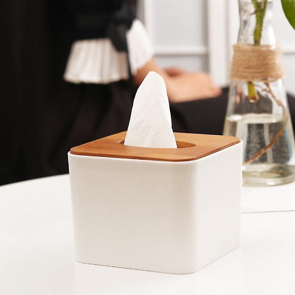 Orchid Tissue Box With Bamboo Lid