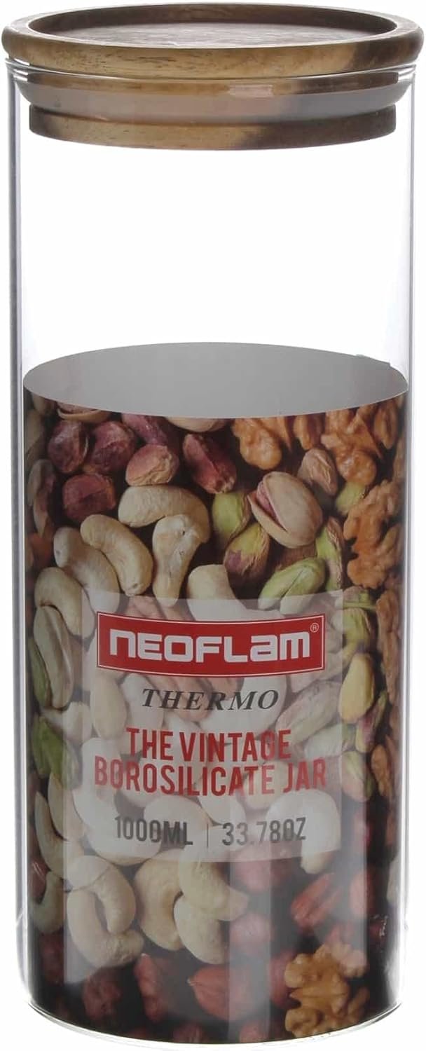 Neoflam Boro Round Glass Jar 1000Ml