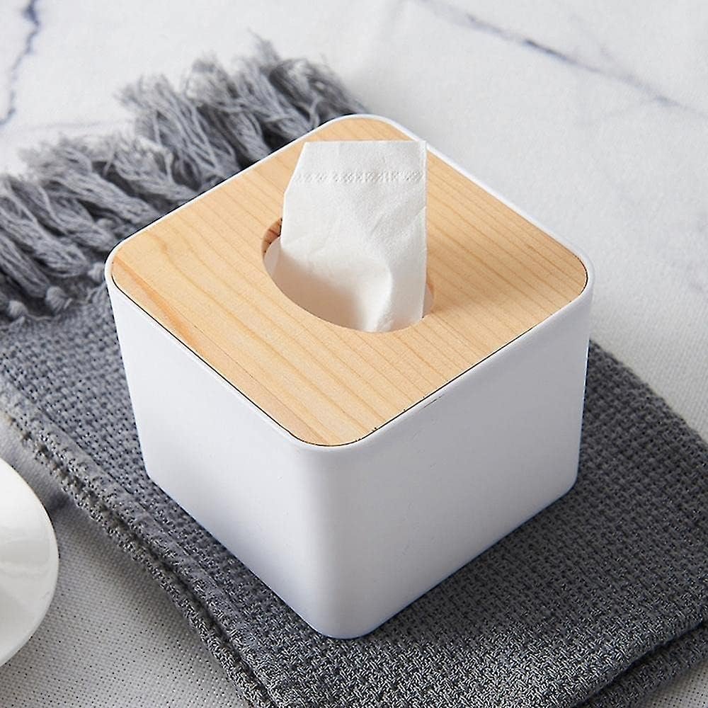 Orchid Tissue Box With Bamboo Lid