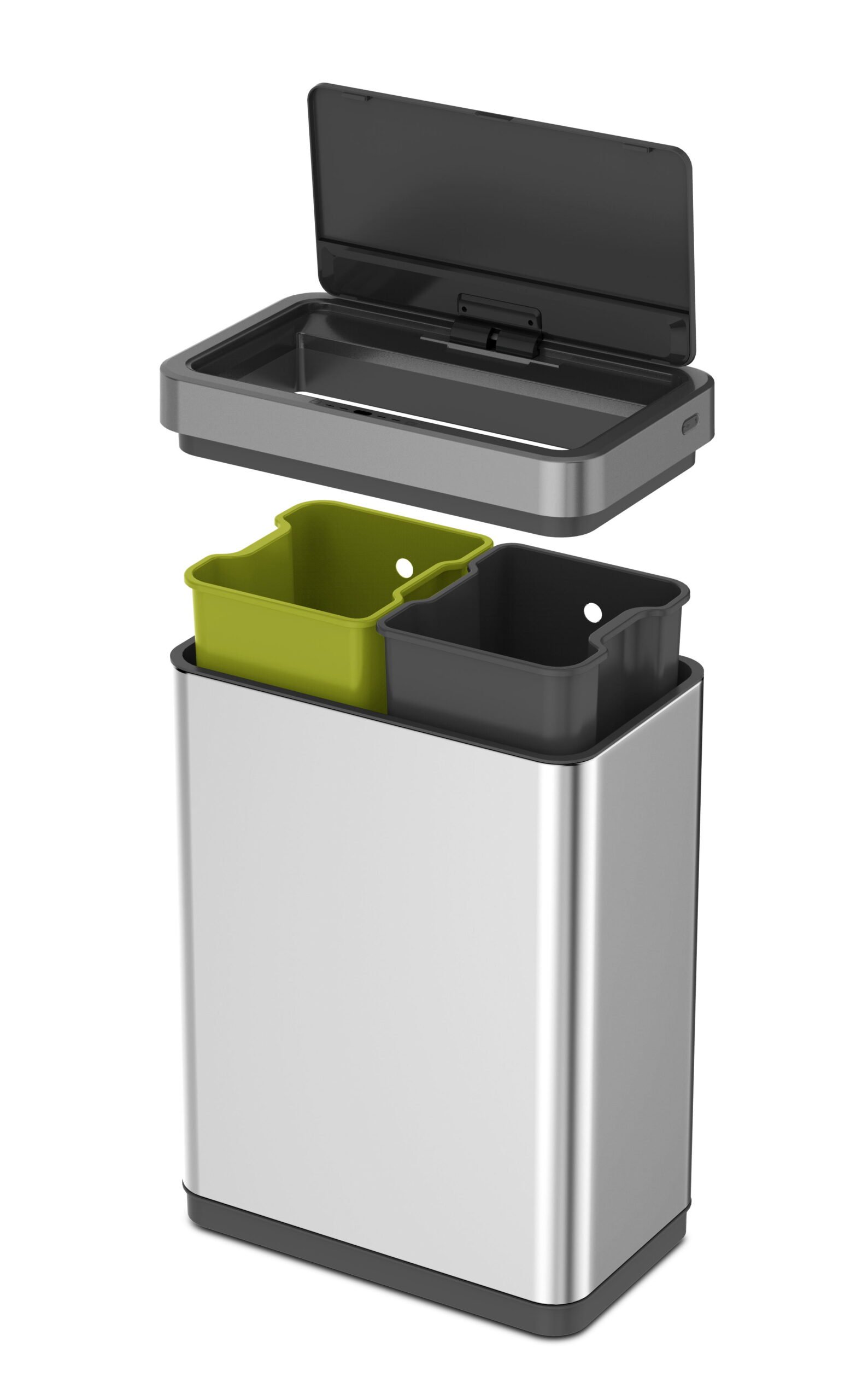 double-liner motion sensor stainless steel bin