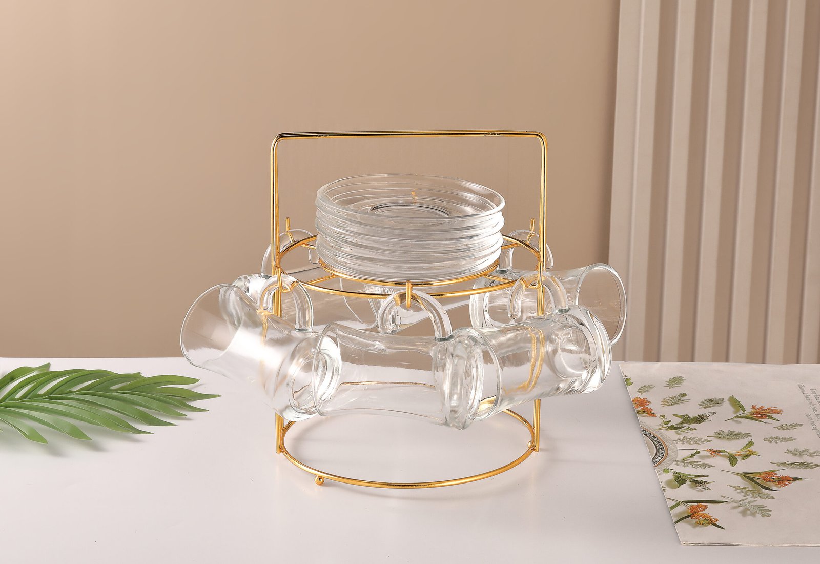ORCHID 12PCS GLASS ISTIKAN SET 120ML WITH STAND