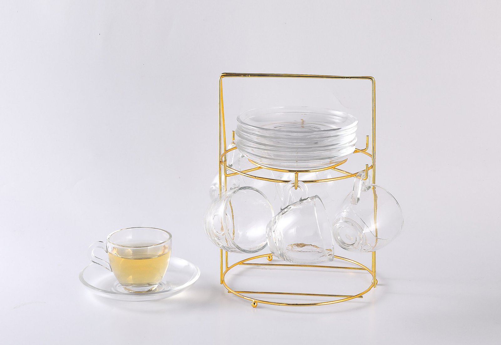 orchid cup and saucer with stand