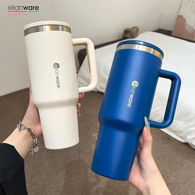 81d7AnrcbML._AC_SX679_ ELIANWARE DOUBLE WALL STAINLESS STEEL MUG 1200ML